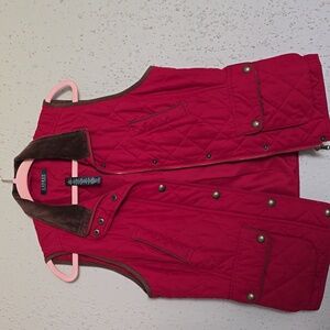 Lauren Ralph Lauren Red and Brown Vest